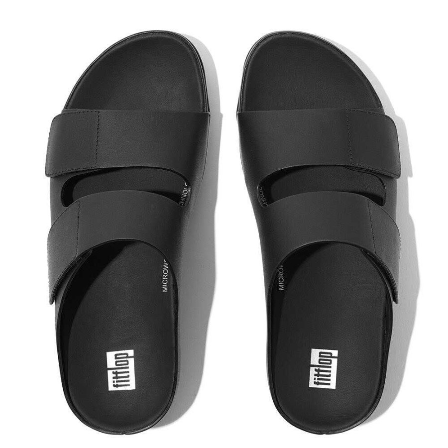 Vrouwen Fitflop Schuif Sandalen | Shuv Verstelbare Lederen Slides Met Twee Stangen