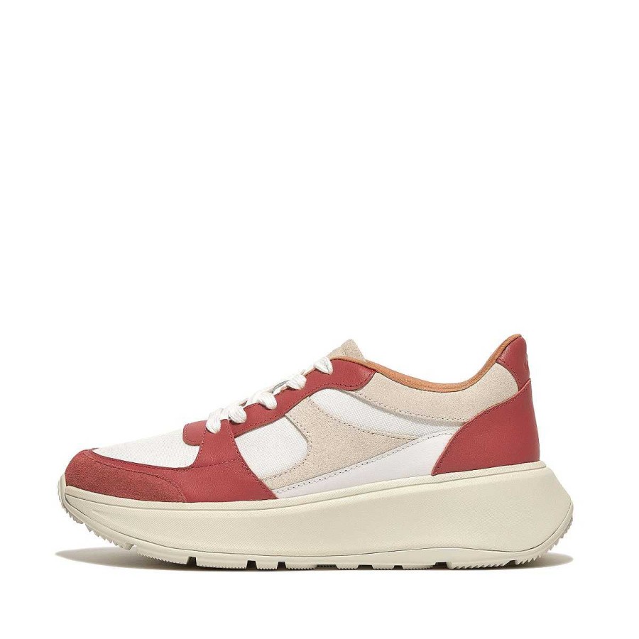 Vrouwen Fitflop Sneakers | F-Mode Flatform-Sneakers Van Leermix