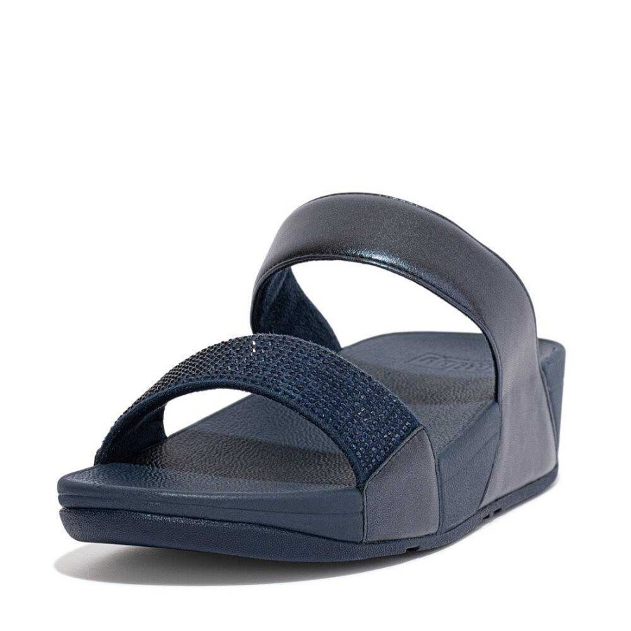 Vrouwen Fitflop Schuif Sandalen | Lulu Met Kristallen Verfraaide Dia'S