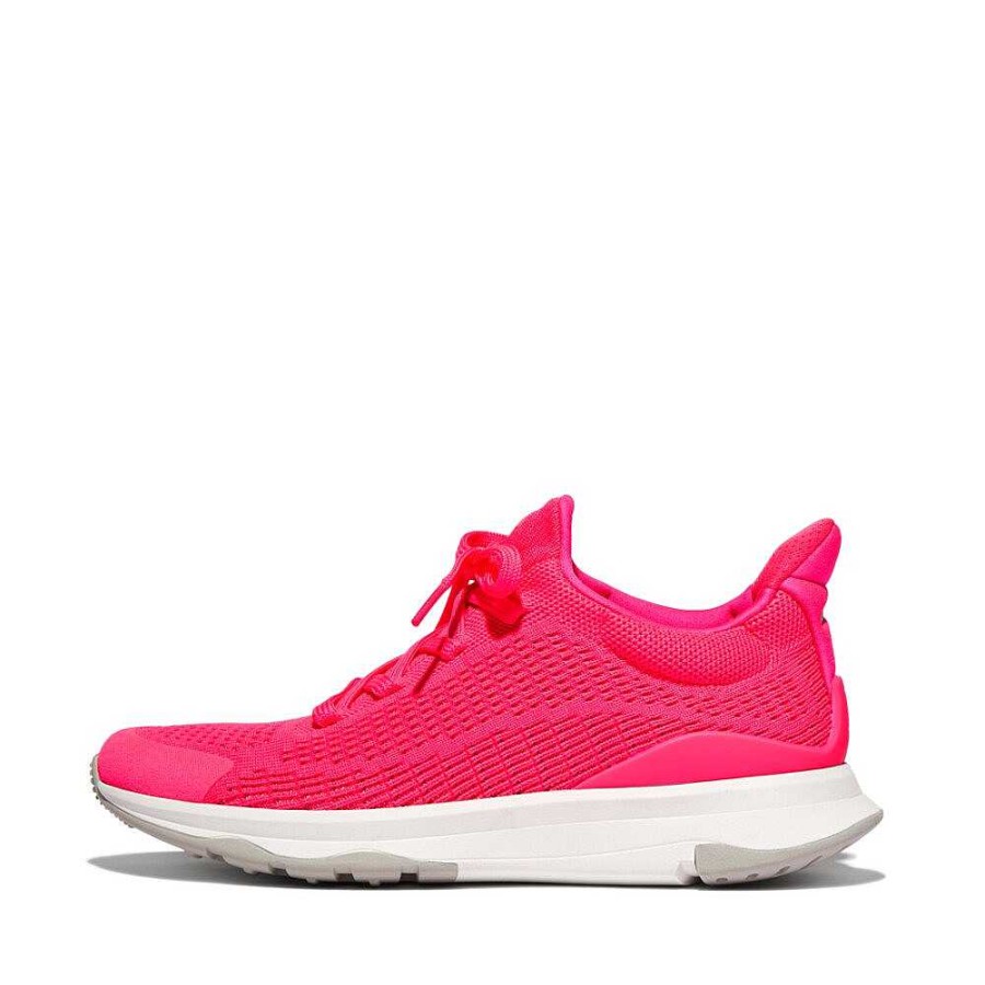 Vrouwen Fitflop Sneakers | Vitamin Ffx Neon Reflecterende Gebreide Sportsneakers