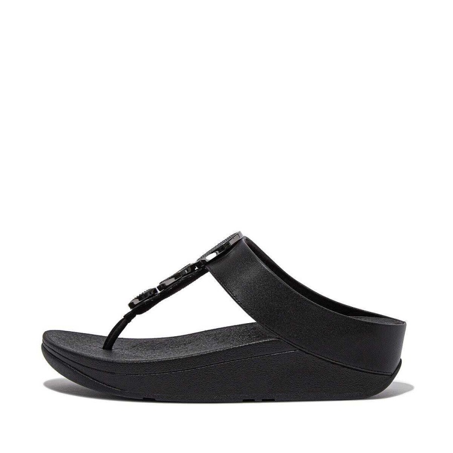 Vrouwen Fitflop Sandalen Met Teenstijl | Halo Leren Teensandaal Met Kralencirkel