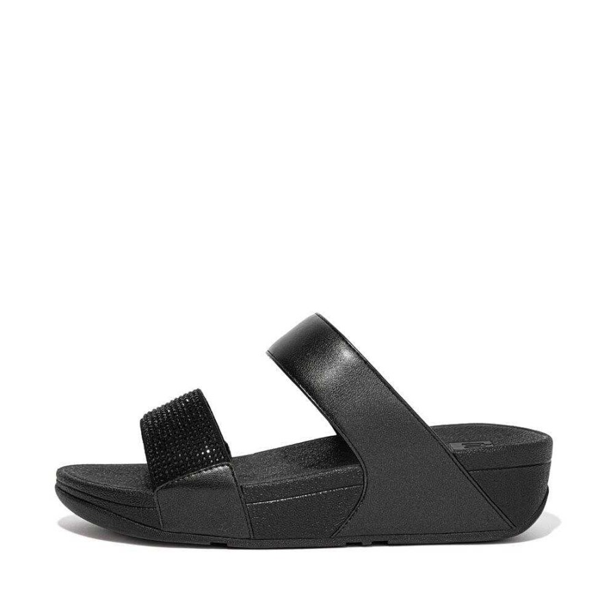 Vrouwen Fitflop Schuif Sandalen | Lulu Met Kristallen Verfraaide Dia'S