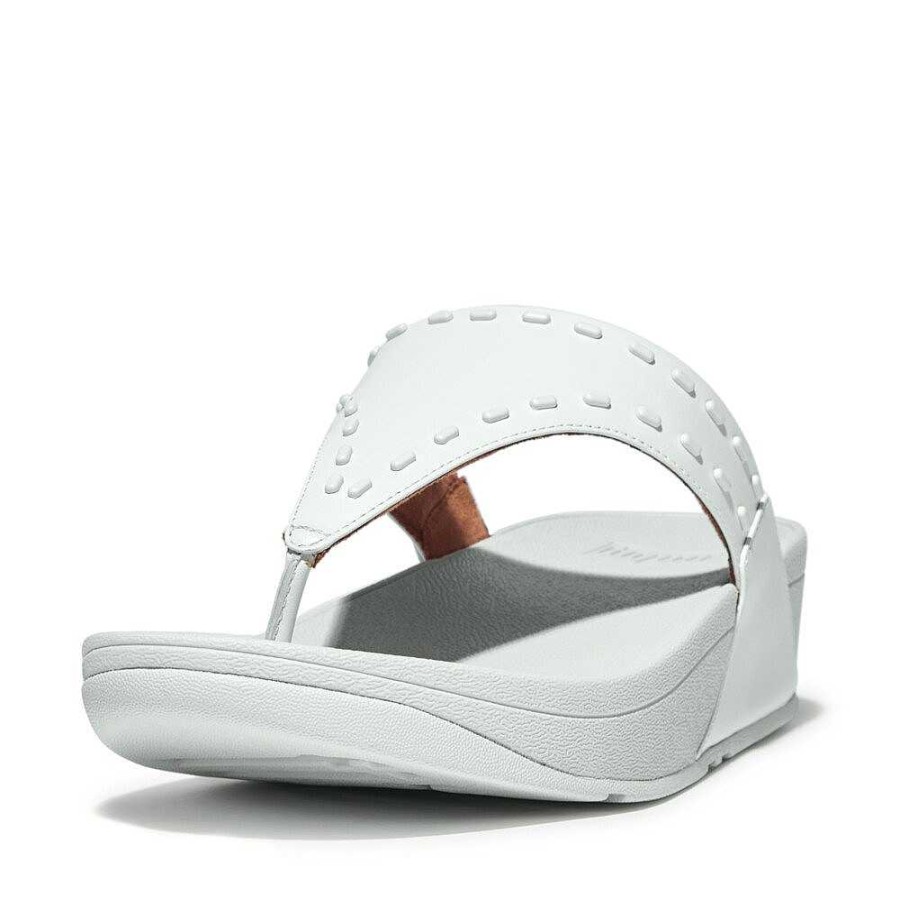 Vrouwen Fitflop Sandalen Met Teenstijl | Lulu Leren Teensandaal Met Rubberen Studs