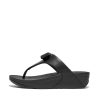 Vrouwen Fitflop Sandalen Met Teenstijl | Lulu Leren Teensandalen Met Strik