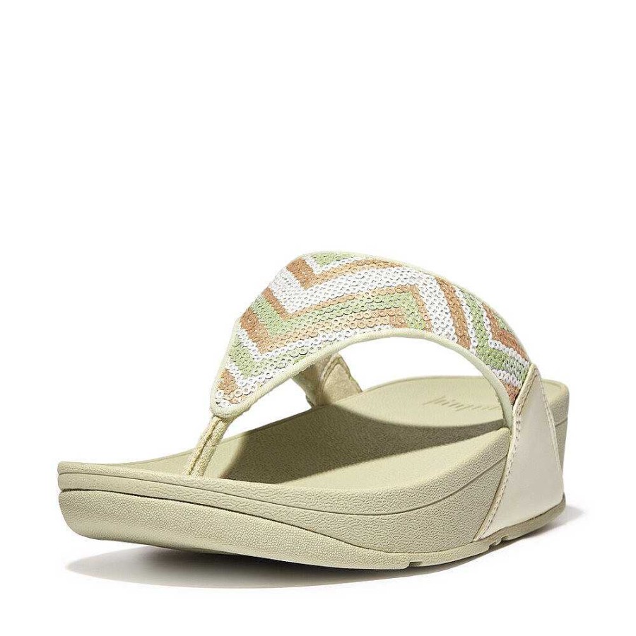 Vrouwen Fitflop Sandalen Met Teenstijl | Lulu Zigzag-Teensandalen Met Pailletten