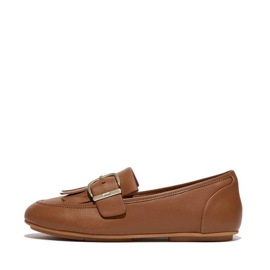 Vrouwen Fitflop Loafers | Allegro Leren Loafers Met Franjes En Gespen